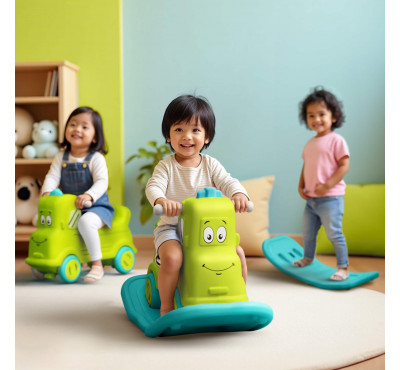  3 in 1 Rider cum Rocker, Balance Board (Green)