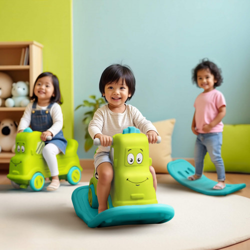  3 in 1 Rider cum Rocker, Balance Board (Green)