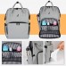 Diaper Backpack with Multiple Insulated Pockets (Grey)