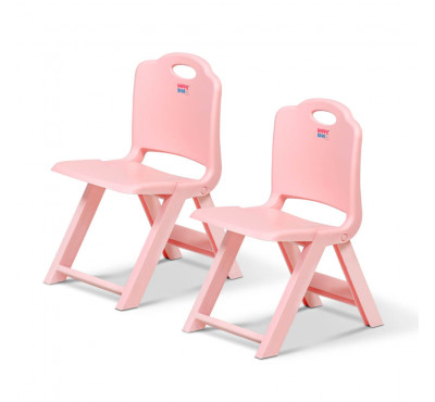 Set of 2 Foldable Kids Chair (Light Pink)