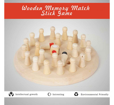Wooden Memory Matchstick Chess Game