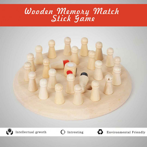 Wooden Memory Matchstick Chess Game