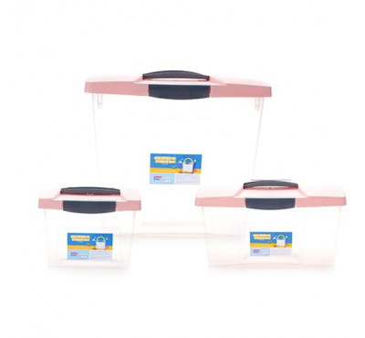 Pack of 3 - Multistorage Box (Pink)
