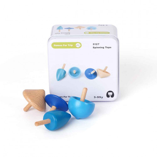Wooden Spinning Tops Toy (Pack of 4)