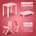 Study Table Lite & Foldable chair Set(Light Pink)