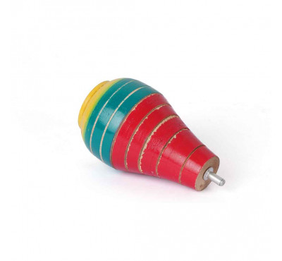 Wooden Spinning Top Lattu with Thread